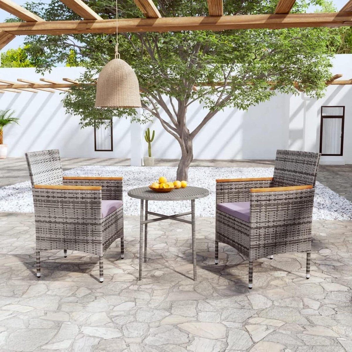 tuinmeubelset polyrotan balkonset 2 personen buiten dineren