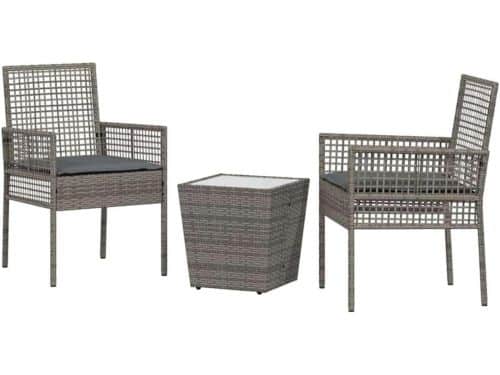 Tuinmeubelset Polyrotan - Bistroset Kussens - Buiten Ontspannen - Veiligheidsglas