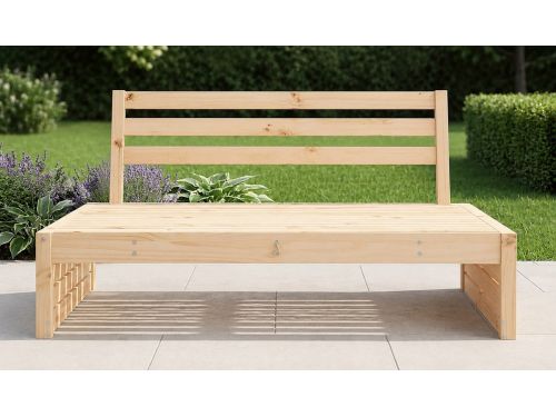 Tuinmiddenbank 120x80 cm - Massief Grenenhouten Modulaire Buitenbank - Balkonbank