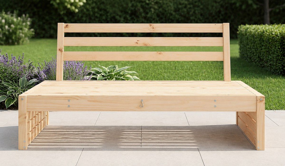 tuinmiddenbank 120×80 cm massief grenenhouten modulaire buitenbank balkonbank