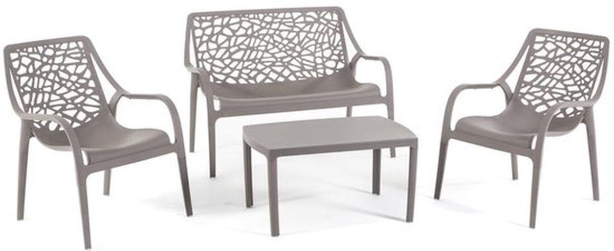 tuinset 4 persoons stapelbaar waterdicht modern design