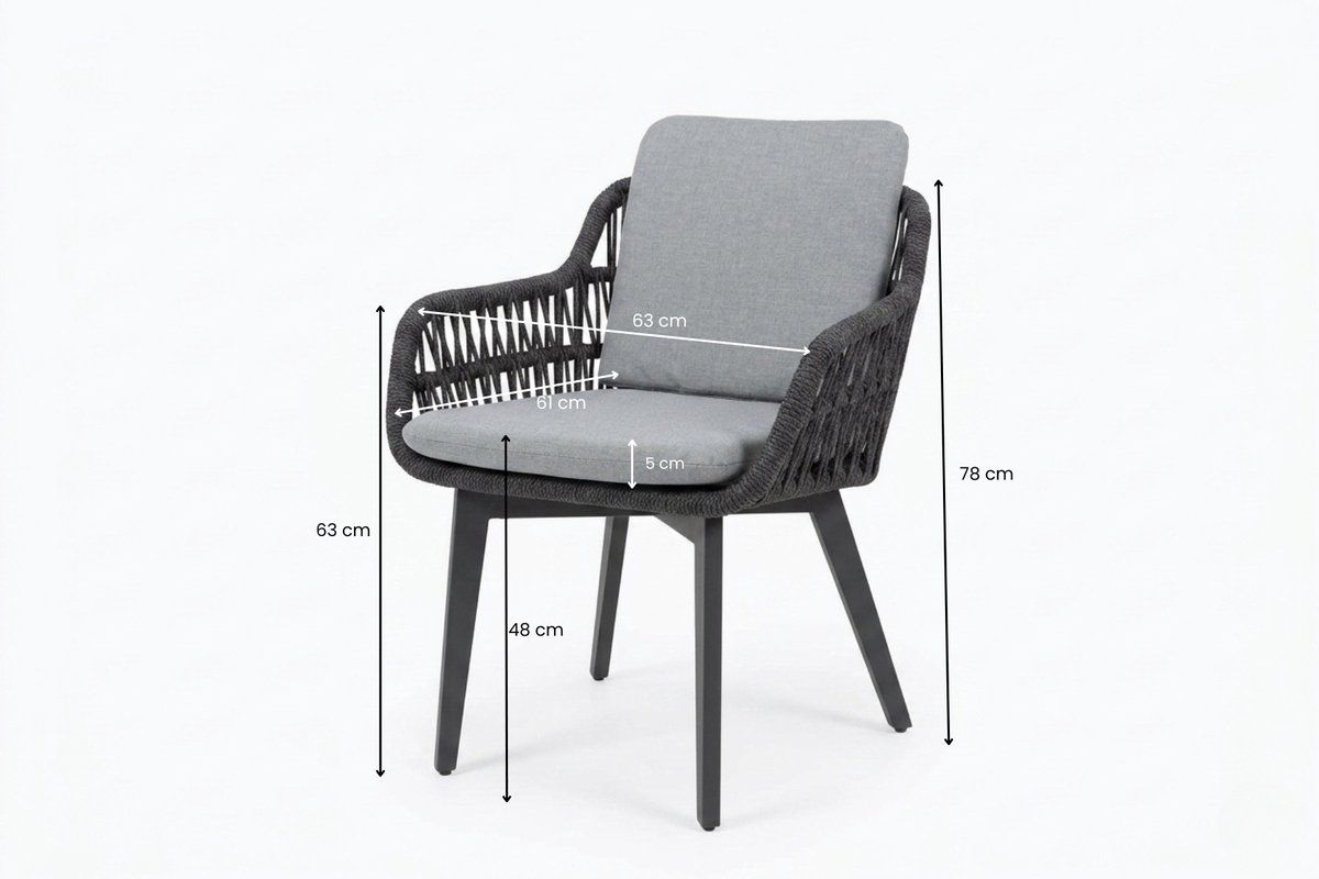 tuinstoel dakota antraciet relax dining 8300a