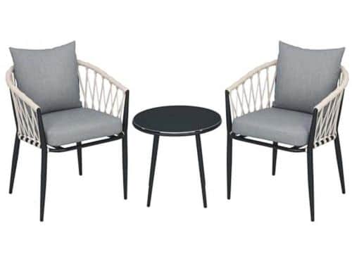 Tuinstoel en Tafelset - Driedelige Bistroset voor Balkon en Terras