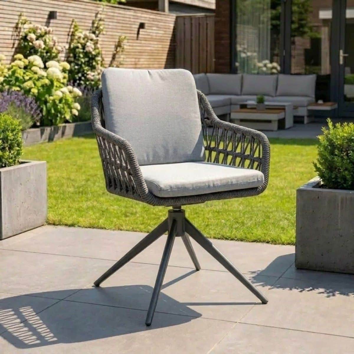 tuinstoel sevilla draaibaar antraciet relax dining kruispoot 8280a