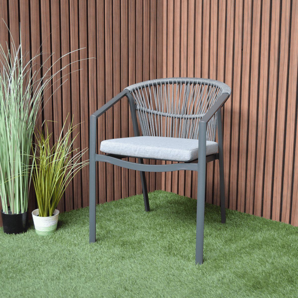 tuinstoel valencia antraciet relax dining (stapelbaar) 6301a
