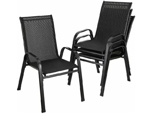 Tuinstoelen - 4 fauteuils - Stapelbare tuinstoelen met krachtig frame