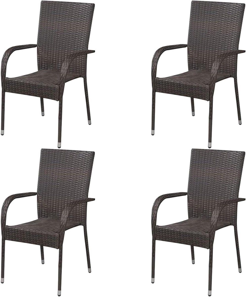 tuinstoelen polyrotan stoelen buiten zitten stapelbaar ontwerp