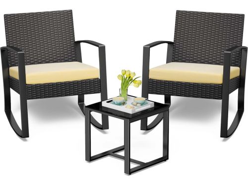 Tuinstoelen wicker - Tuinmeubelen - Tuinstoelen met Tafel - Kussen