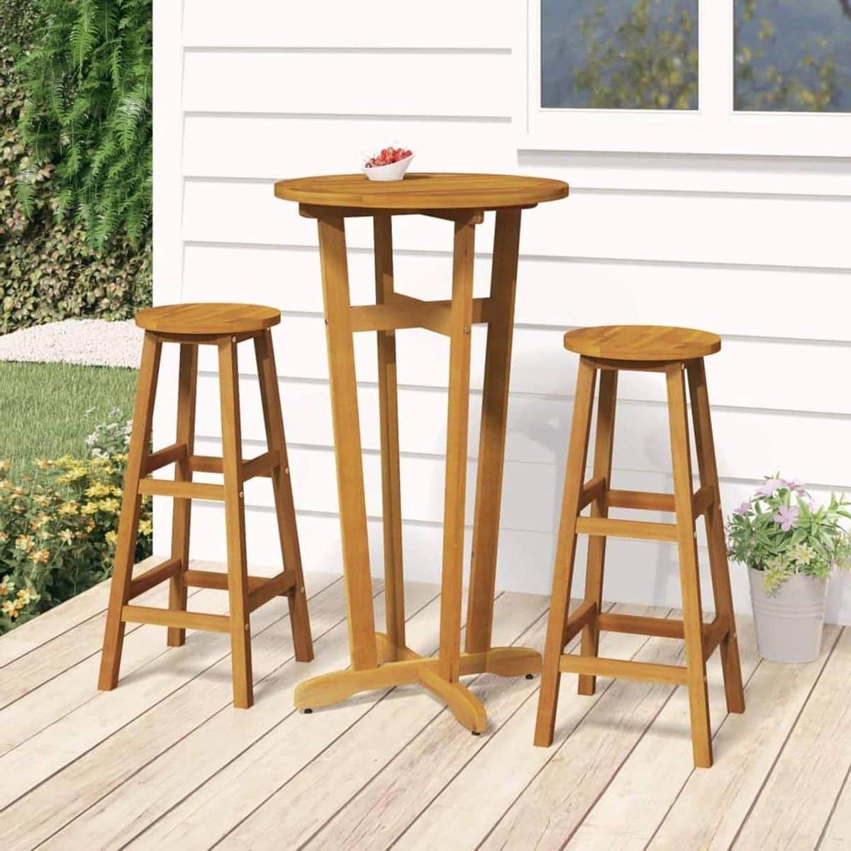tuintafel bartafel houten tafel buiten genieten massief