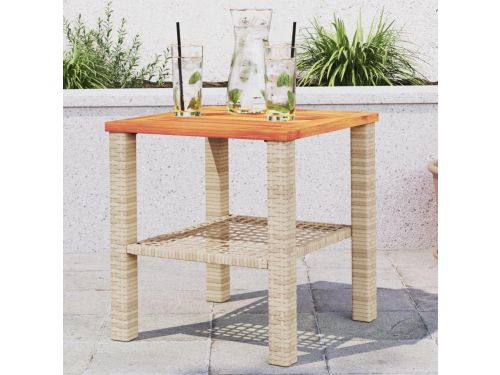Tuintafel - Bijzettafel - Buiten Ontspannen - PE-rotan acaciahout