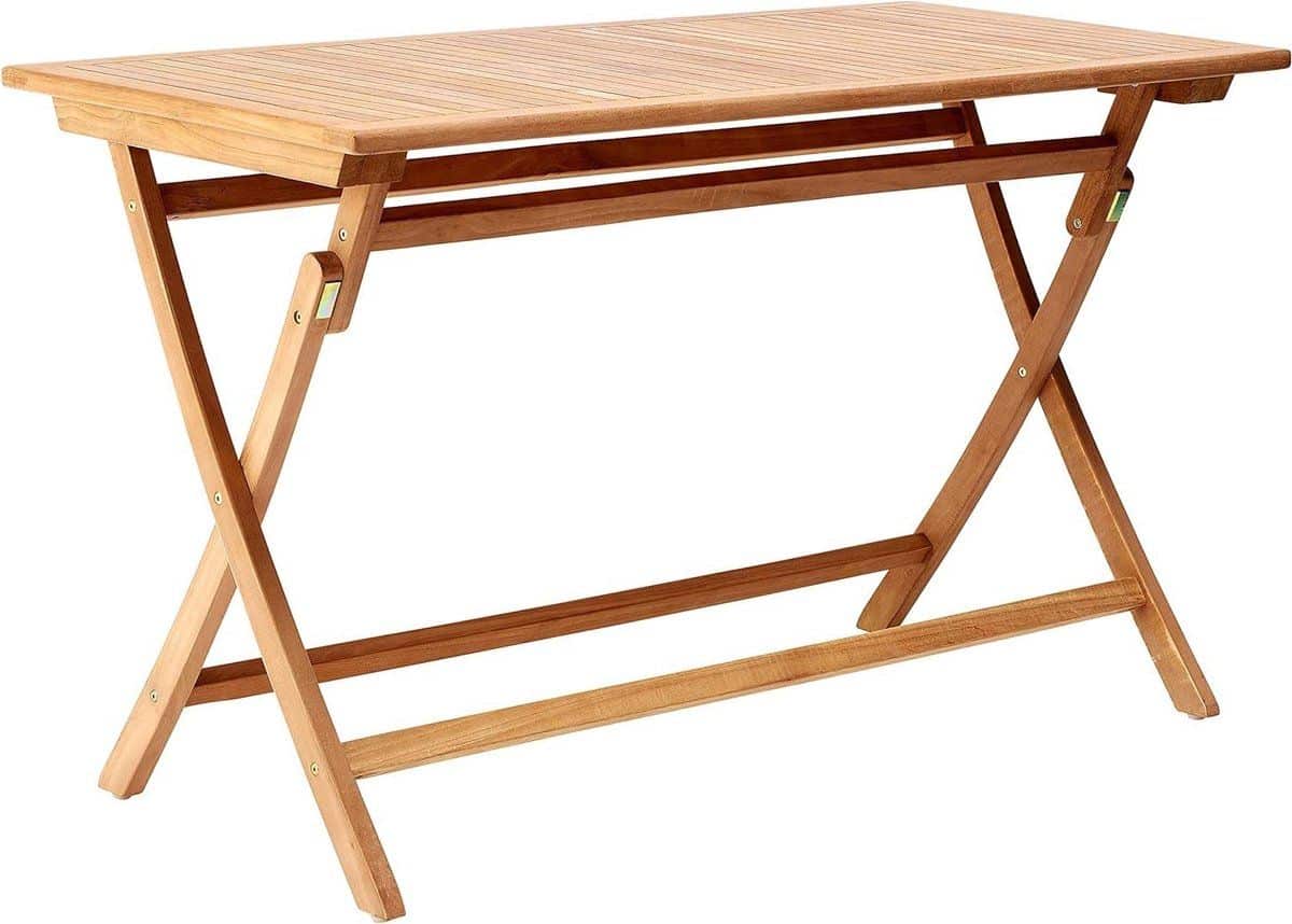 tuintafel klaptafel houten tafel terras buiten eten