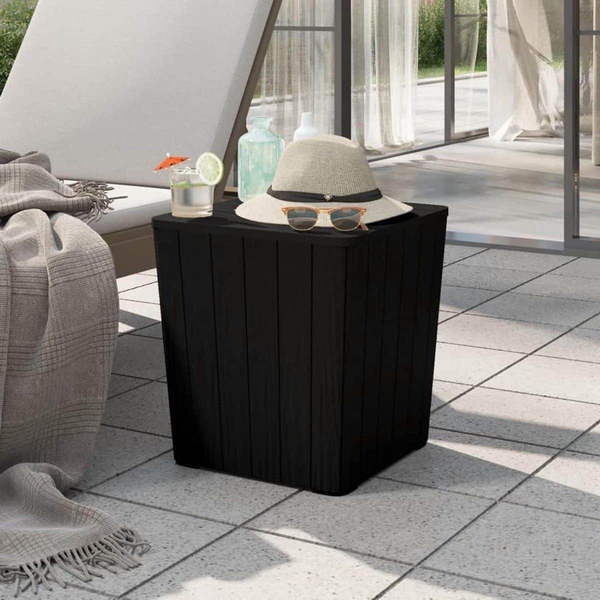 tuintafel met deksel buiten bijzettafel buiten opbergen