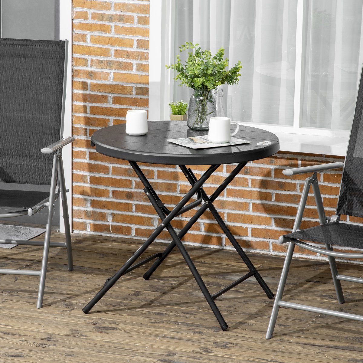tuintafel voor 4 personen opvouwbare ronde gartentafel in houtlook