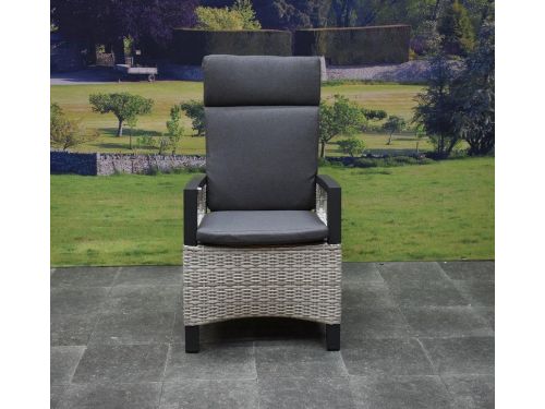 Tunis dining tuinstoel verstelbaar grijs wicker
