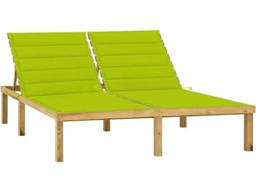 Tweepersoons Ligbed Buiten met Kussens Duurzaam Hout