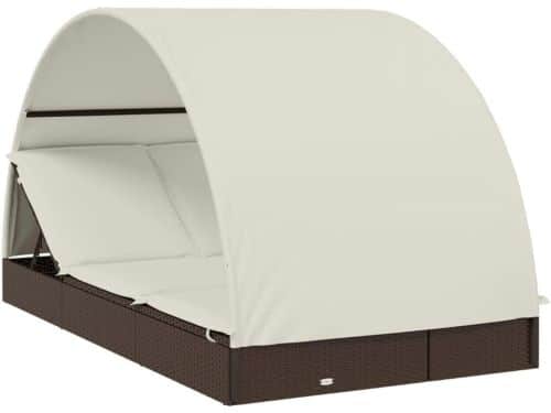 Tweepersoons Ligbed met Rond Dak - Relaxfauteuil Tuin voor Buiten