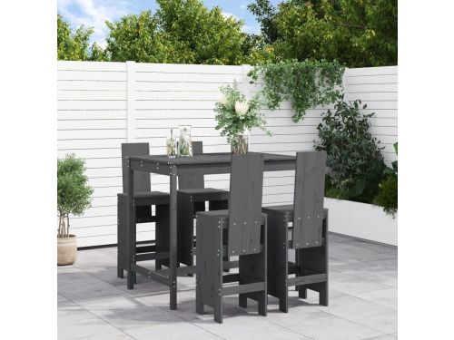 uin Barset 5-delig Massief Grenen Hout Grijs L315 cm