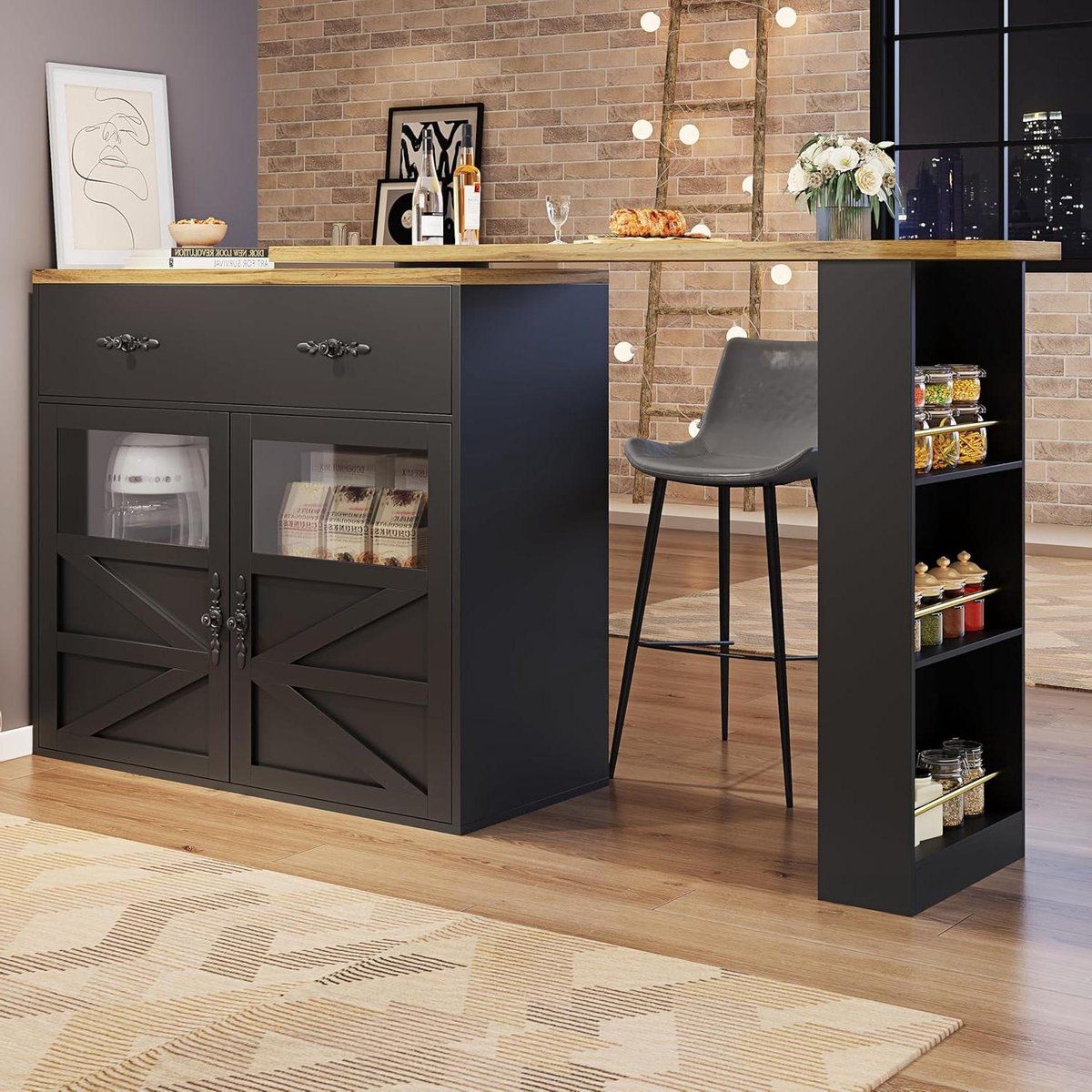 uitschuifbare bartafel hoge keukentafel flexibel gebruik 360
