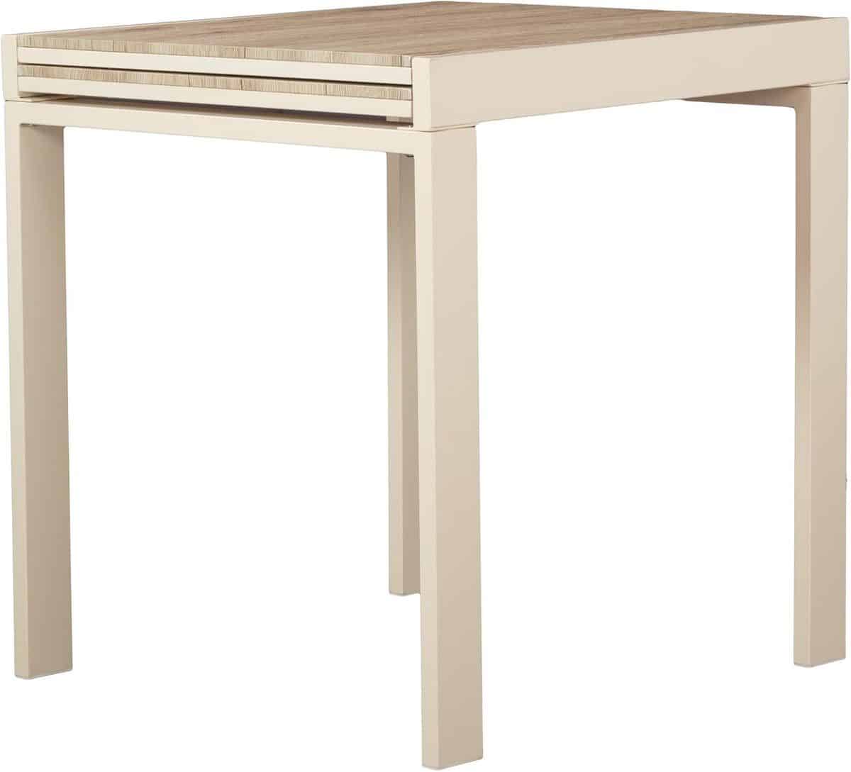 uittrekbare bartafel beige 70×70 cm uitschuifbare tafel voor keuken