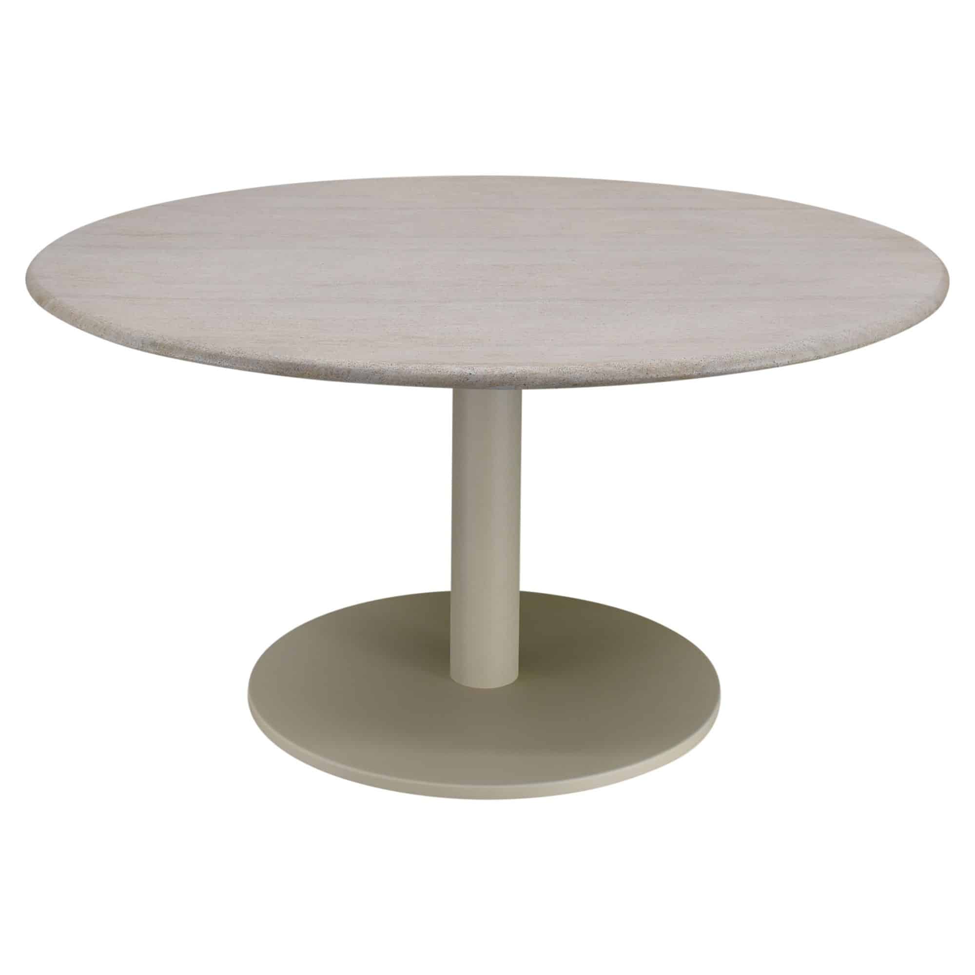 union dining tafel 140x140x75 cm latte polystone travertine