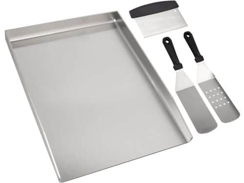 Universele RVS BBQ Grillplaat Met Spatel En Schraperset Voor Gasgrills