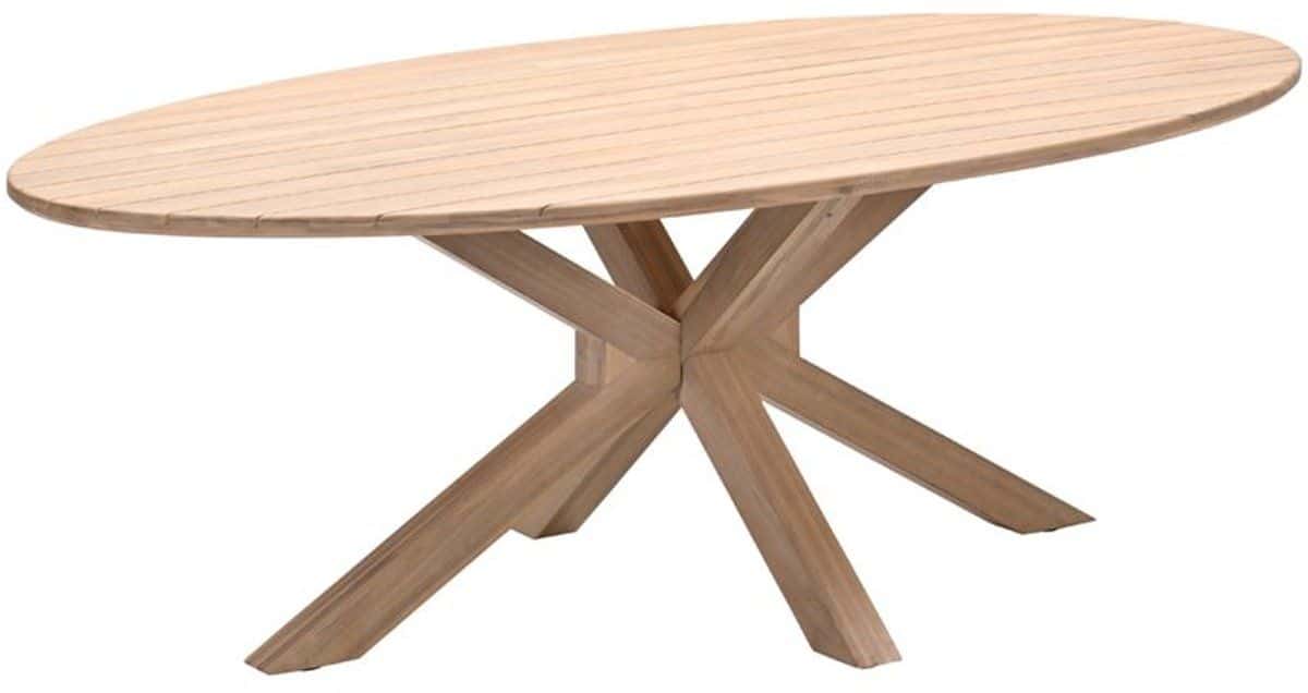 urania tafel ovaal 220×115 cm acaciahout met white