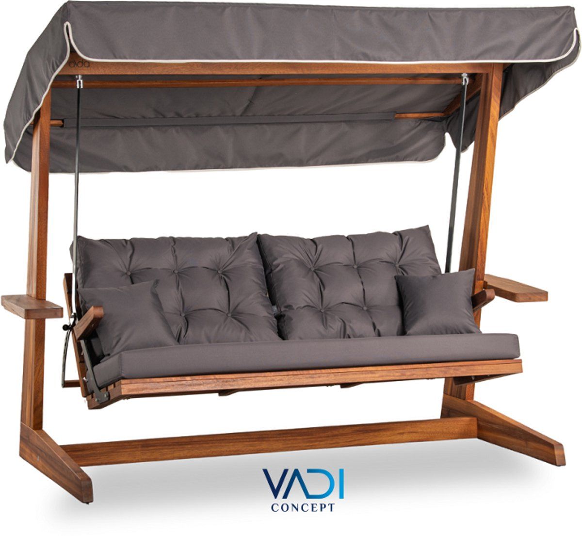 vadi concept sia 2400 houten schommelbank antraciet massief