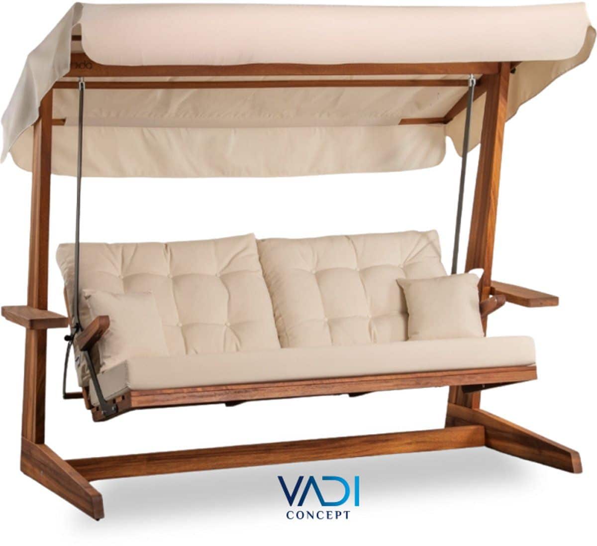 vadi concept sia 2400 houten schommelbank beige massief