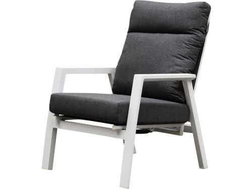 Vegas lounge tuinstoel verstelbaar aluminium wit