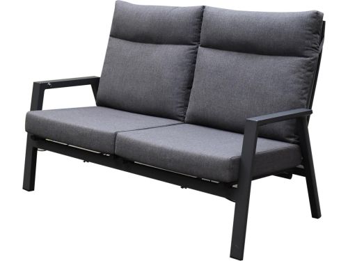 Vegas verstelbare stoel bank loungeset 4-delig antraciet aluminium