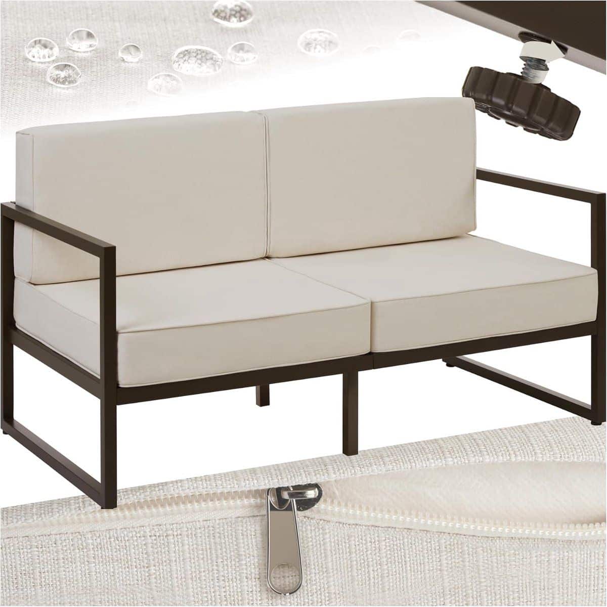 velora comfort 2 zits outdoor loungebank tuinbank met dikke waterafstotende kussens