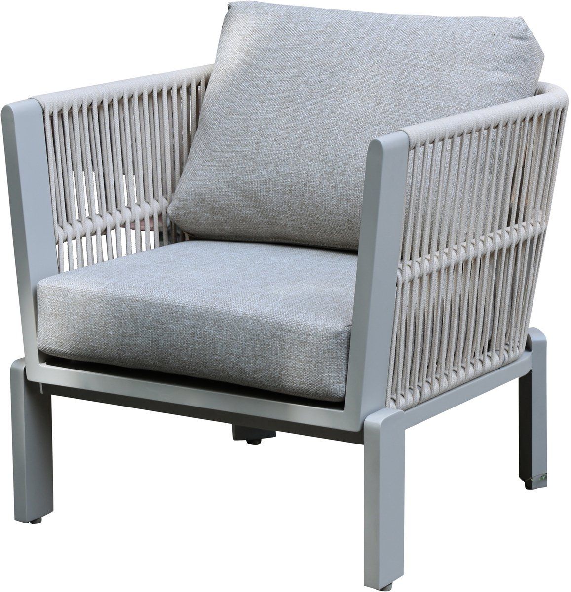 veneto lounge tuinstoel latte zand aluminium rope