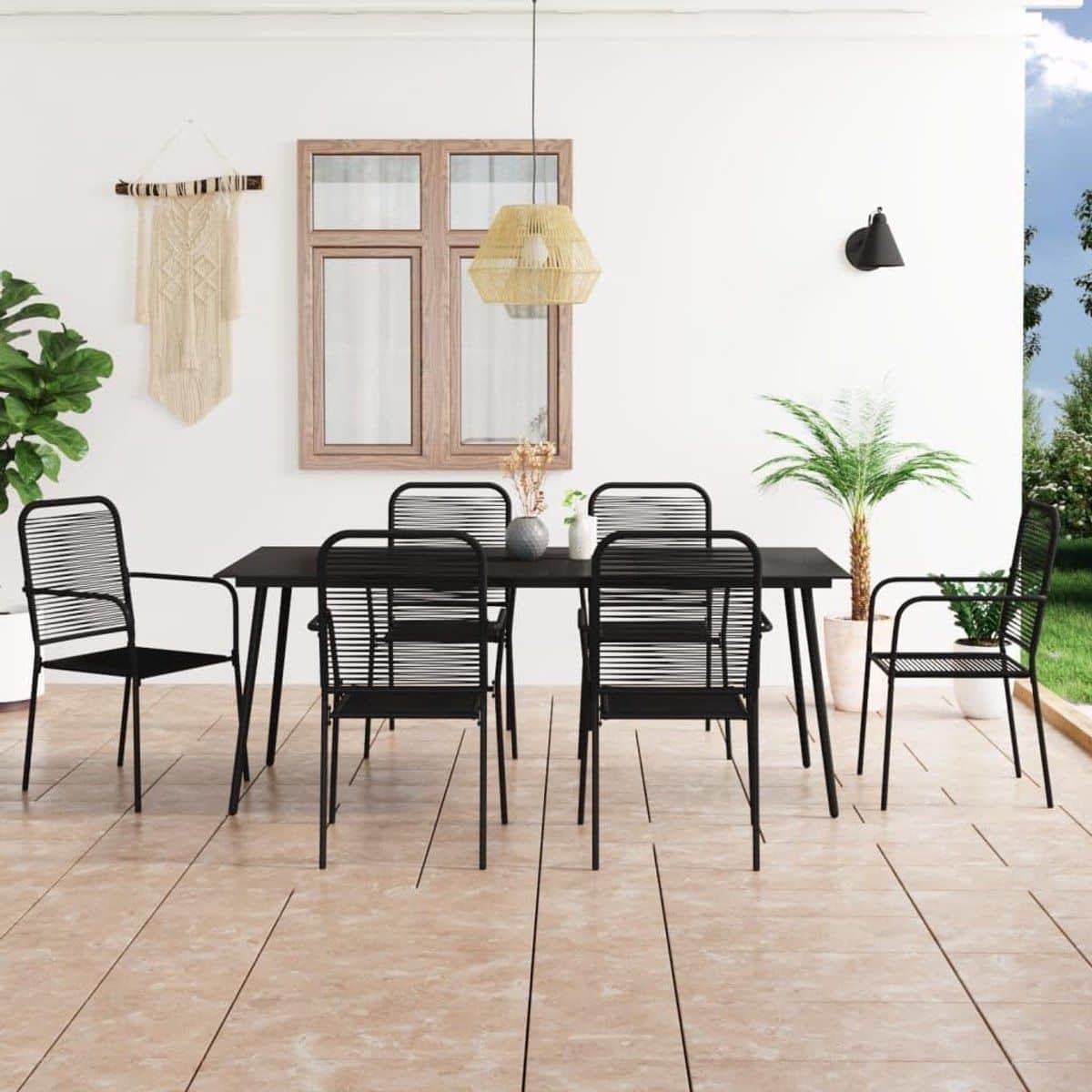 venezia rope luxe design tuinset (7 delig) met 6 stoelen van
