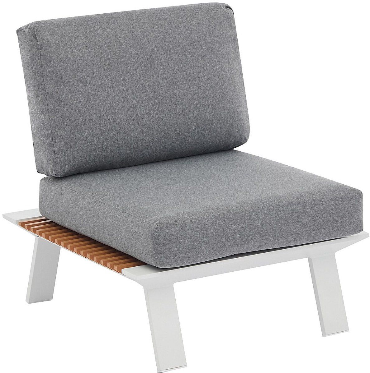 vente unique aluminium tuinset: een driezits bank, 2 stoelen en een