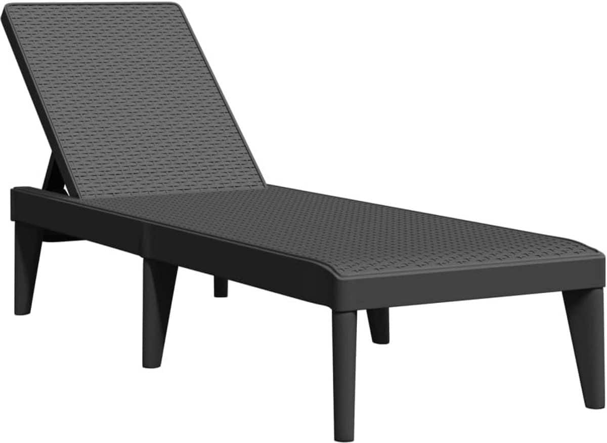 verstelbaar ligbed tuin antraciet polypropeen comfortabel zonnebed