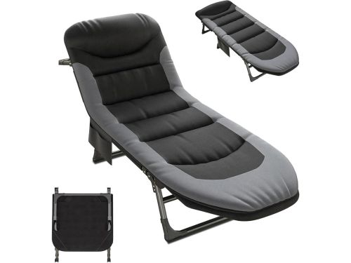 Verstelbare Lounger - Opvouwbaar Ligbed - Buiten Ontspannen - Zijvak