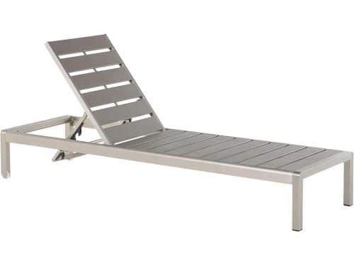 Verstelbare Tuinligstoel Grijs Aluminium Comfortabel Ligbed Buiten