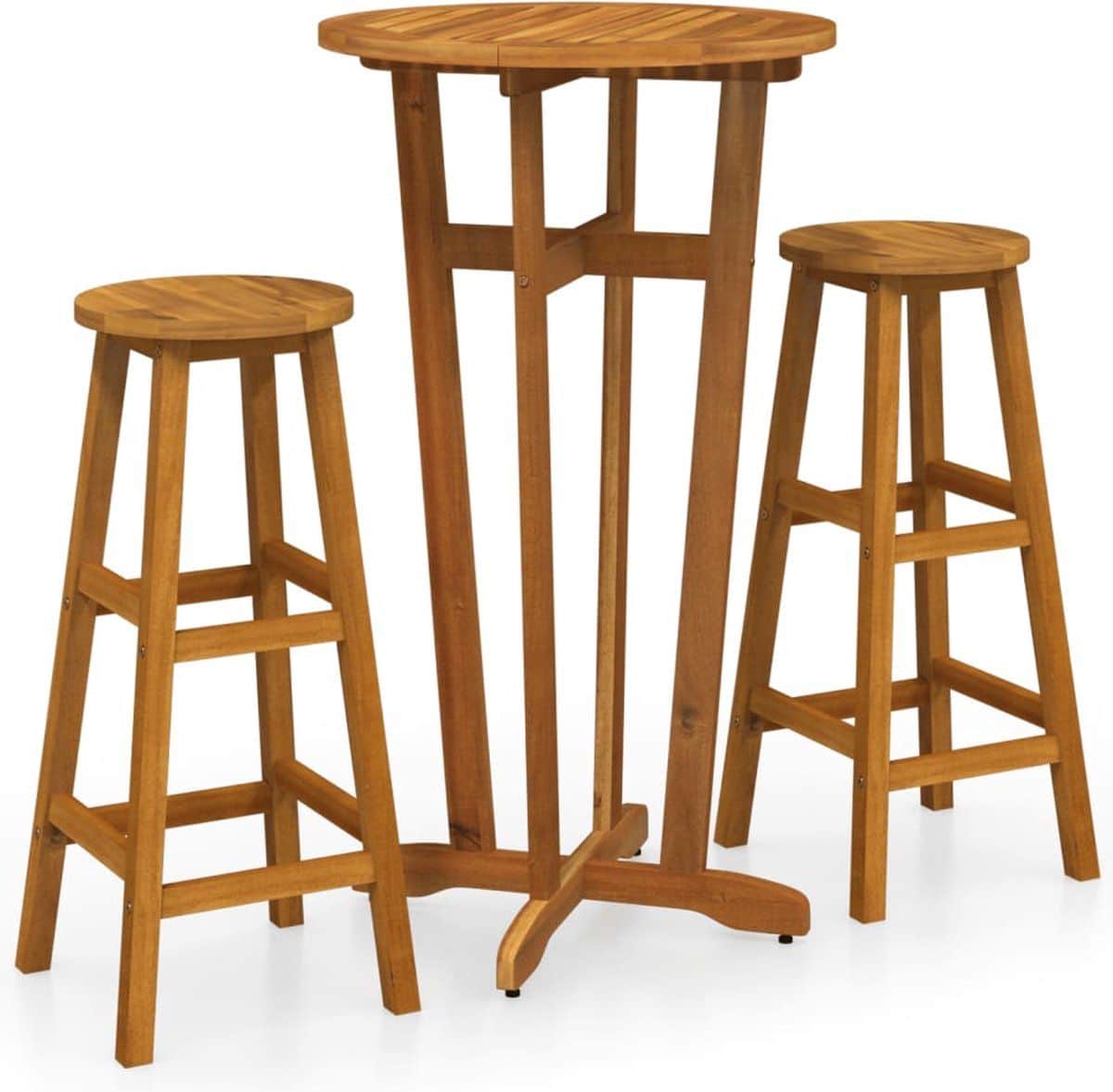 vidaxl 3 delige barset massief acaciahout