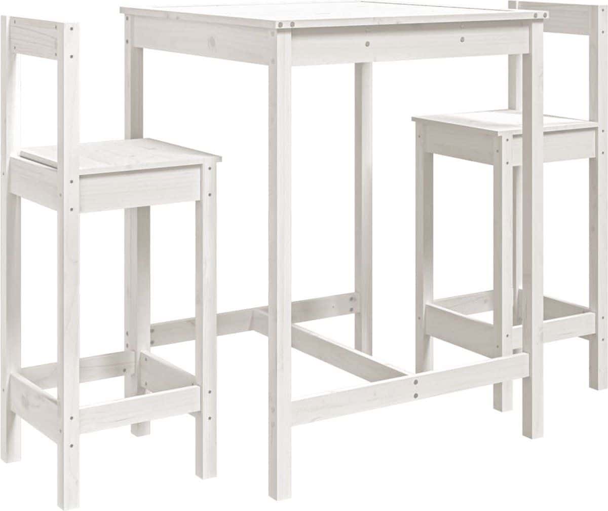 vidaxl 3 delige barset massief grenenhout