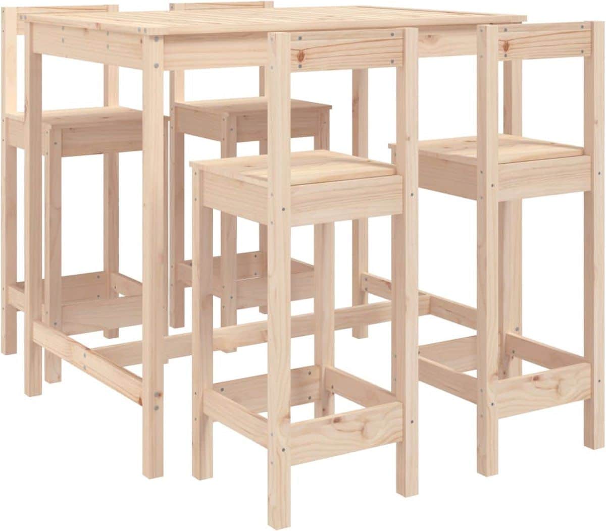 vidaxl 5 delige barset massief grenenhout