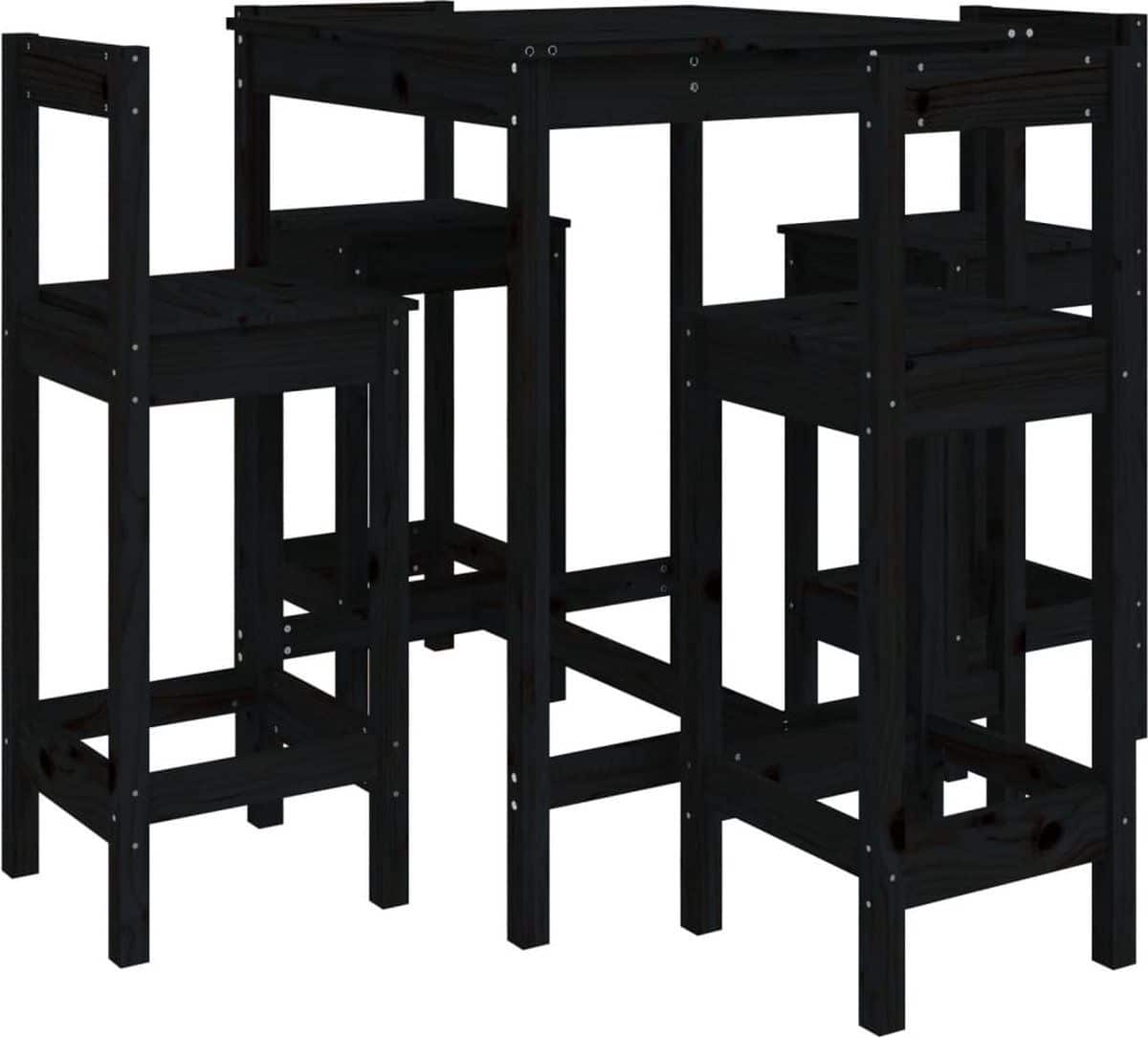 vidaxl 5 delige barset massief grenenhout