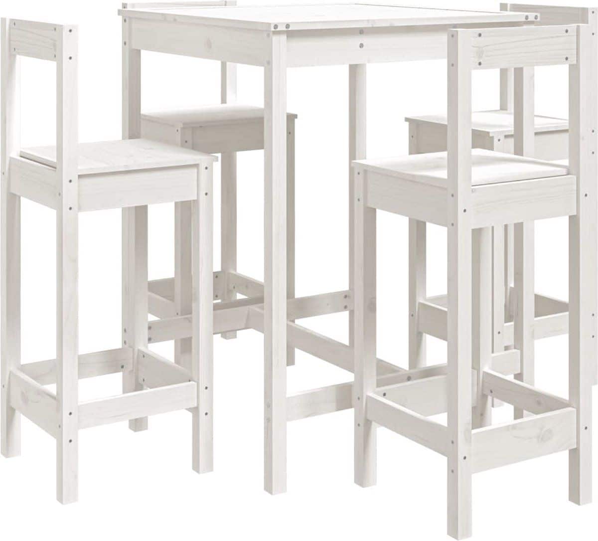 vidaxl 5 delige barset massief grenenhout