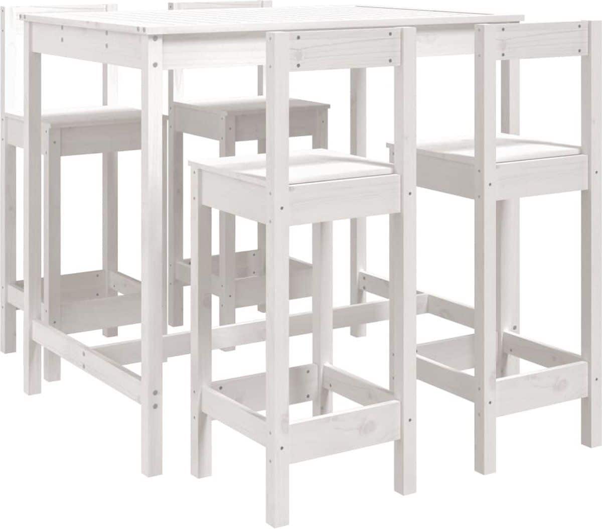 vidaxl 5 delige barset massief grenenhout