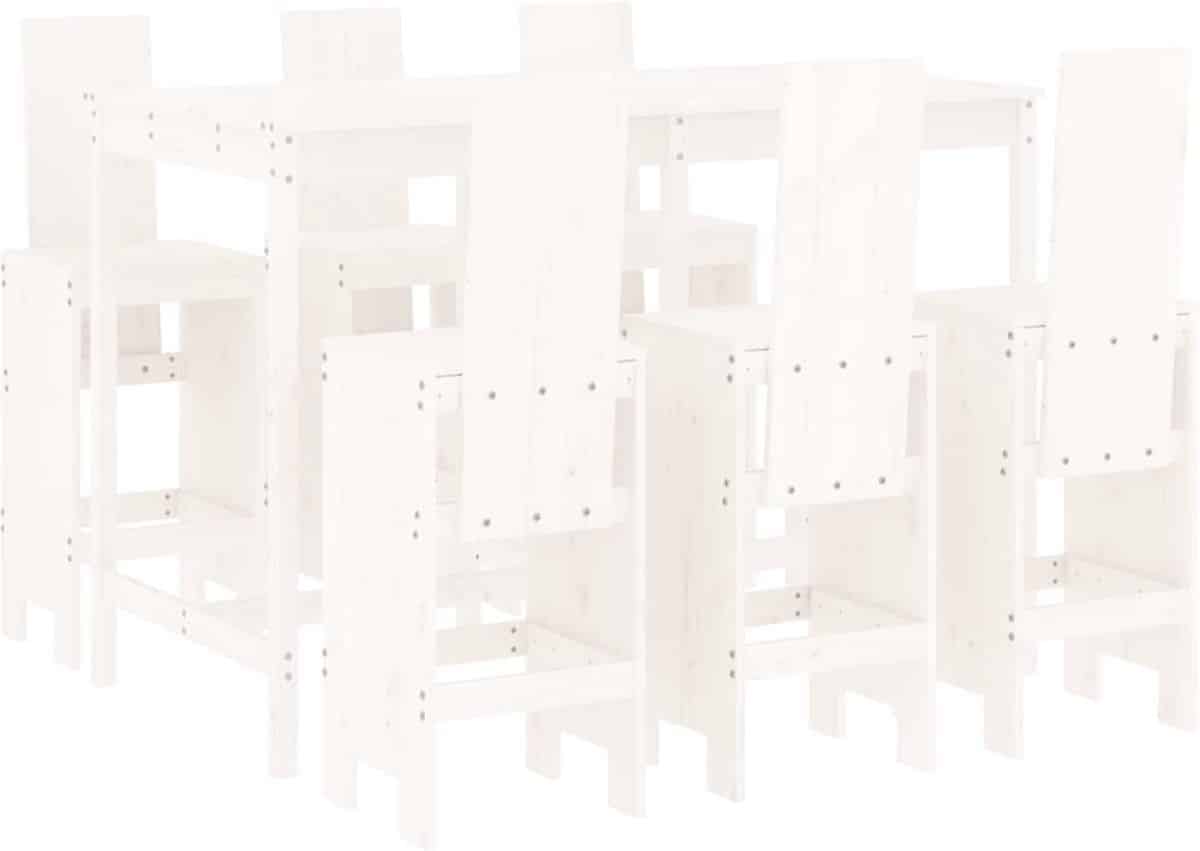 vidaxl 7 delige barset massief grenenhout