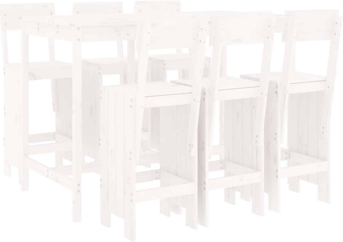 vidaxl 7 delige barset massief grenenhout