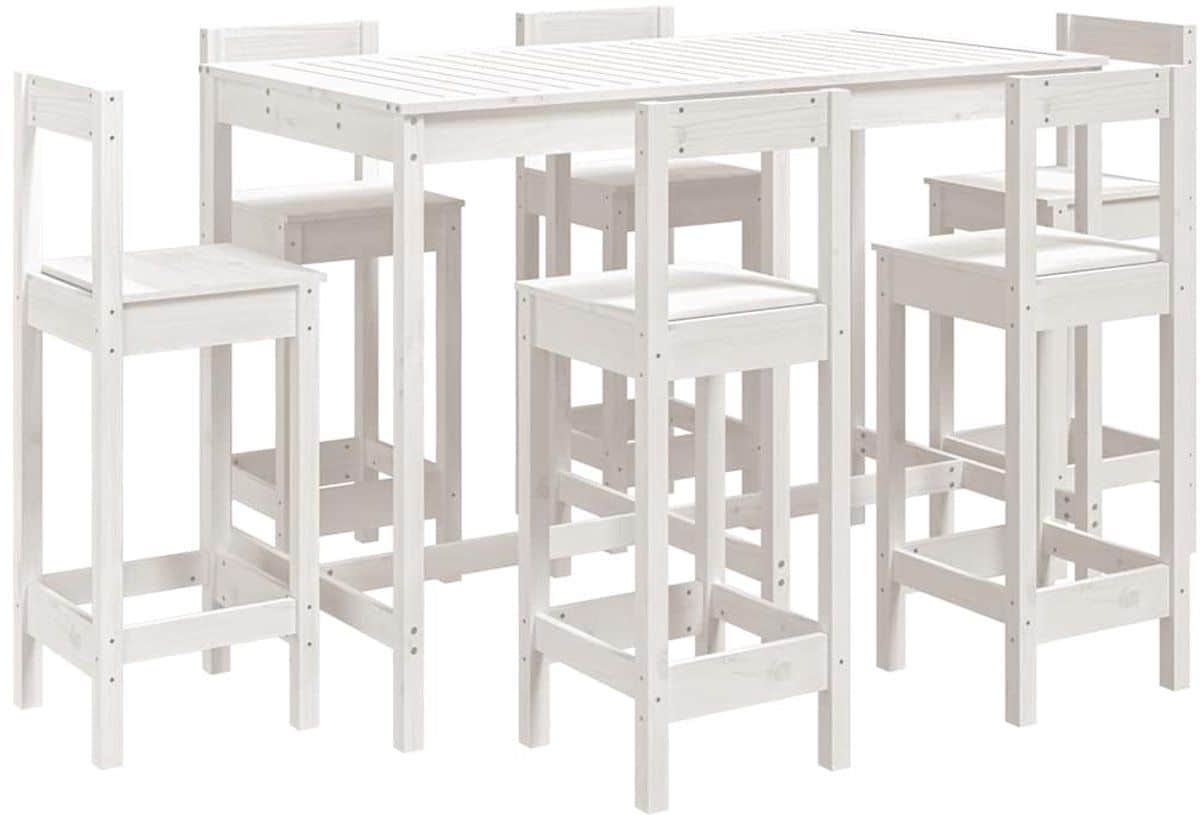 vidaxl 7 delige barset massief grenenhout