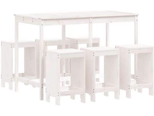 vidaXL - 7-delige - Barset - massief - grenenhout