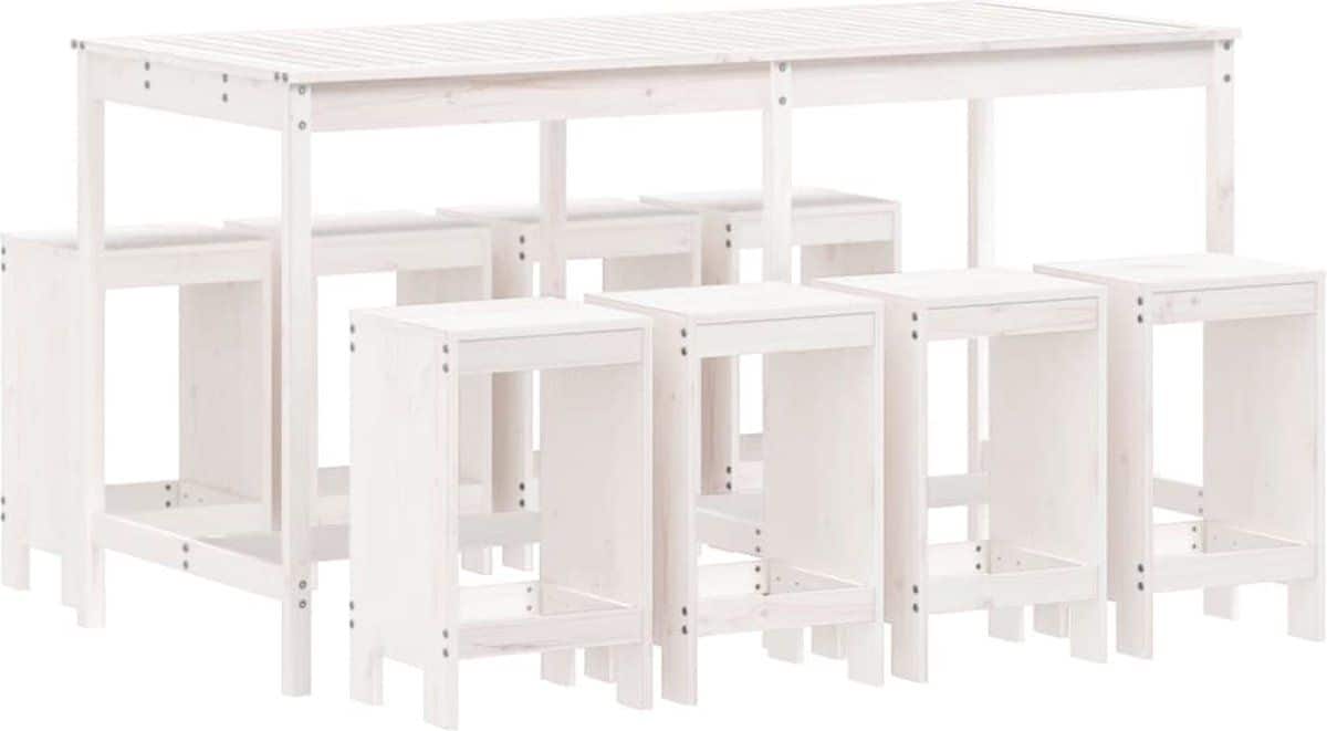vidaxl 9 delige barset massief grenenhout