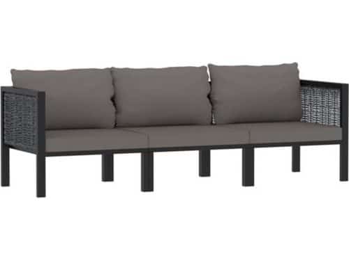 vidaXL - Driezitsbank - met - kussens - poly