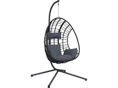 vidaXL - Hangstoel - met - standaard - rattan